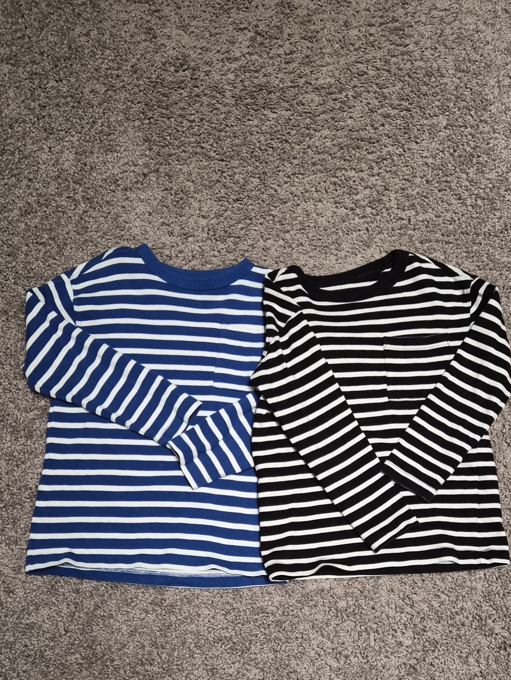 Boys H & M Striped Long-Sleeve Kids Top - Blue and Black Size 4-6 Years Old